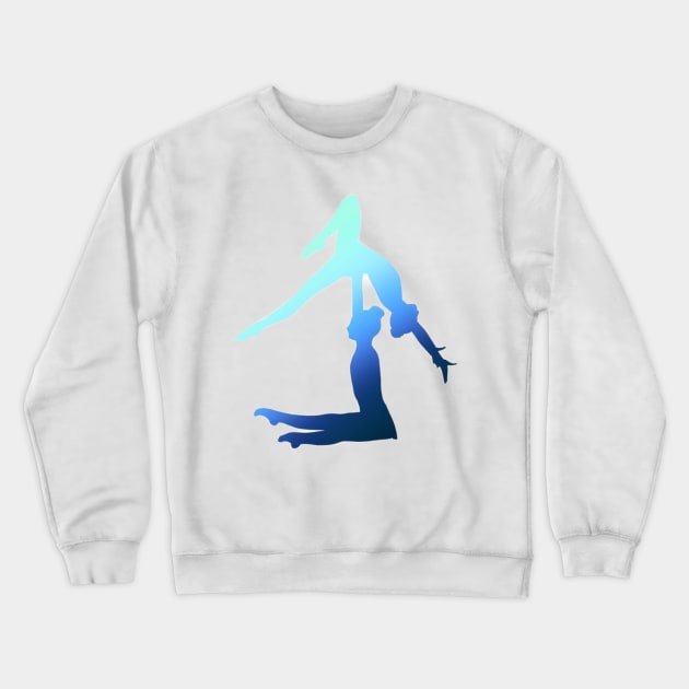 Women’s pair doing one arm backbird Crewneck Sweatshirt by artsyreader